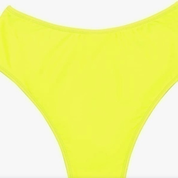 High Waist Bikini Neon Yellow - Picture 6 of 7